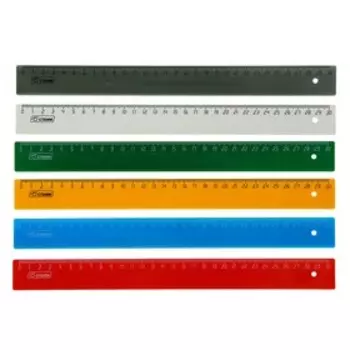 Линейка 30 см Стамм, 6 цветов, микс