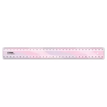 Линейка 30 см СТАММ "Зефир", пластиковая, европодвес