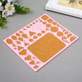 Линейка для квиллинга пластик, пробка, 21.518.50.7 см, МИКС