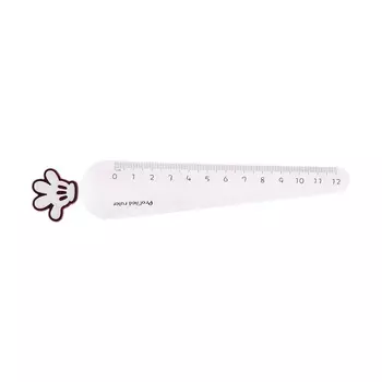 Линейка пластиковая 12 см "Лапка", чёрная
