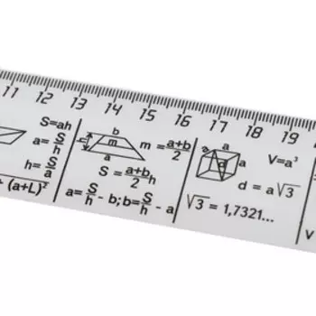 Линейка справочная 30 см "Геометрия", бесцветная