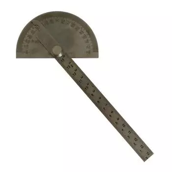 Линейка - транспортир 14 см, нержавеющая сталь