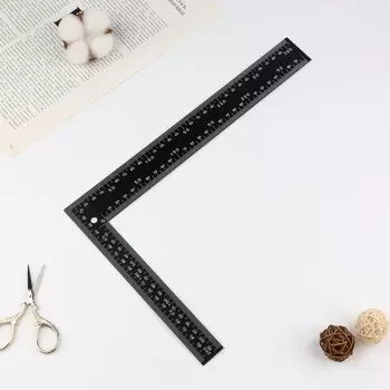 Линейка угольник, 20 30 см, S = 1,4 см, цвет чёрный