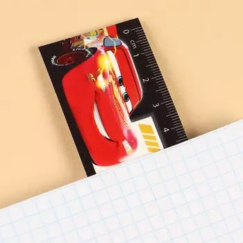 Линейка-закладка пластиковая 15 см ЗЛ-15 "Таблица Умножения" "Тачки" гибкая