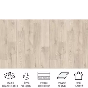 Линолеум бытовой Delta Como 1, ширина 4 м, длина 3.5 м, толщина 2.5 мм, 14 м