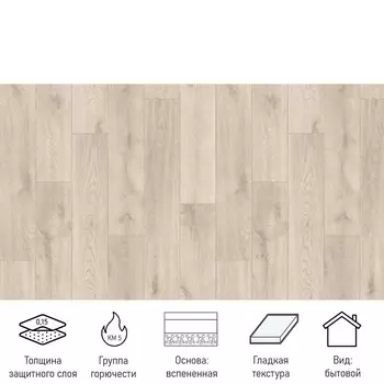 Линолеум бытовой Delta Como 1, ширина 3 м, длина 5 м, толщина 2.5 мм, 15 м