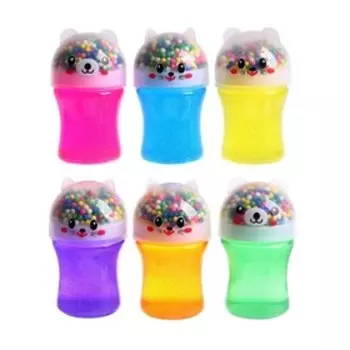 Лизун - слайм «Котик», с блёстками, МИКС