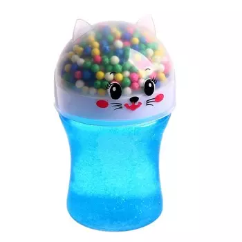 Лизун - слайм «Котик», с блёстками, МИКС