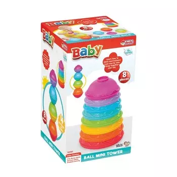 Логическая пирамидка 4 в 1, тарелочки, шарики