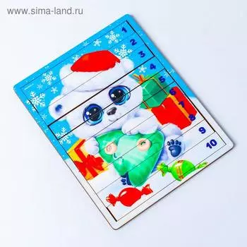 Логический пазл «Мишка на празднике»