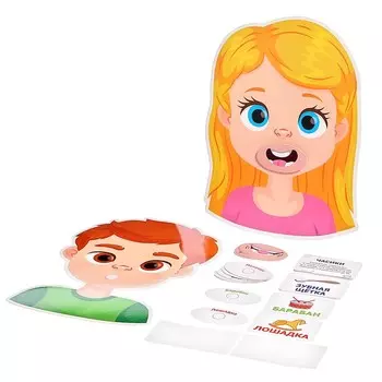 Логопедический набор «Повторяй за мной», артикуляционная гимнастика, на липучках