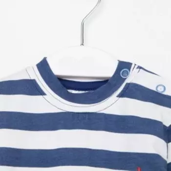 Лонгслив детский, цвет белый/индиго, рост 80 см