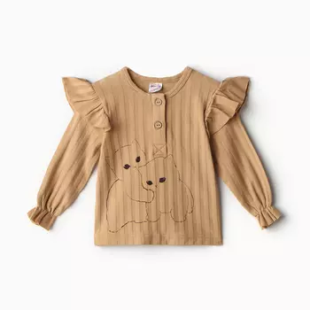 Лонгслив детский, цвет бежевый, рост 68 см