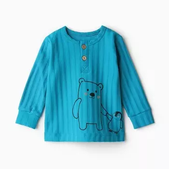 Лонгслив детский, рост 62 см, бирюзовый