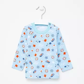 Лонгслив детский, цвет голубой, рост 68 см