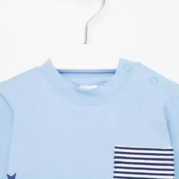 Лонгслив детский, цвет голубой/слон, рост 74 см