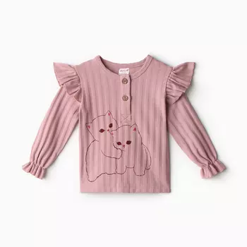 Лонгслив детский, цвет грязно-розовый, рост 62 см