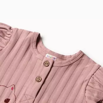 Лонгслив детский, цвет грязно-розовый, рост 86 см