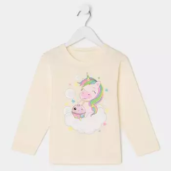 Лонгслив детский, цвет молочный, рост 92 см