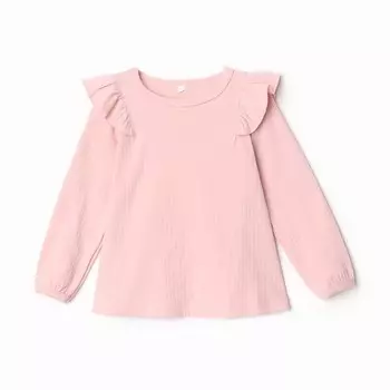 Лонгслив детский, цвет пыльная роза, рост 110 см