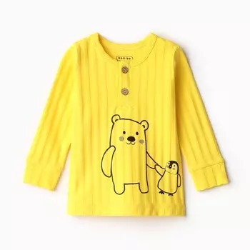 Лонгслив детский, рост 62 см, жёлтый