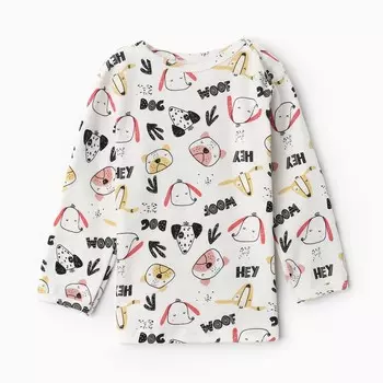 Лонгслив детский "HEY woof", цвет молочный, рост 62 см