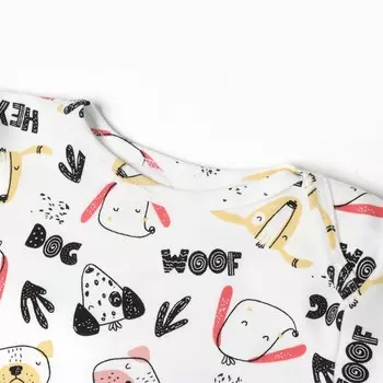 Лонгслив детский "HEY woof", цвет молочный, рост 56 см