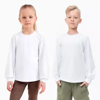 Лонгслив детский MINAKU: Basic line цвет белый, рост 110