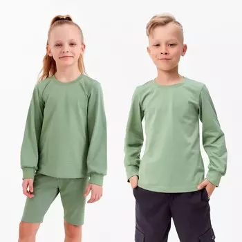 Лонгслив детский MINAKU Basic line, оливковый, рост 122 см