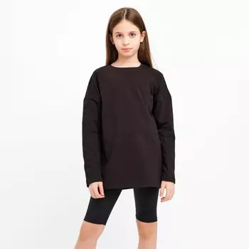 Лонгслив детский MINAKU, чёрный, рост 122 см