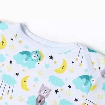 Лонгслив детский "Мишка на облаке", цвет белый, рост 56 см