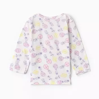 Лонгслив детский, рост 62 см, розовый/воздушный шар