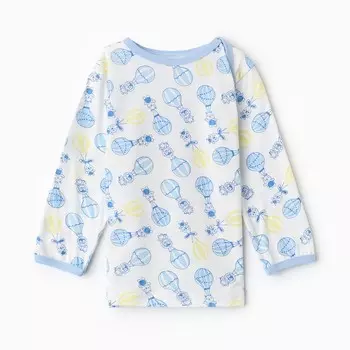 Лонгслив детский, рост 62 см, синий/воздушный шар