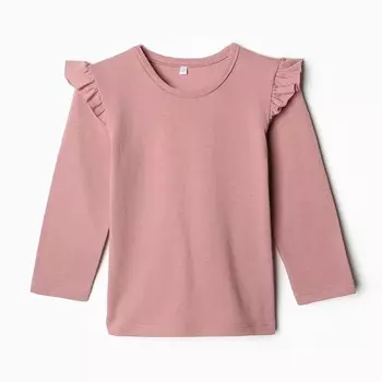 Лонгслив для девочек, цвет пудра, рост 104 см