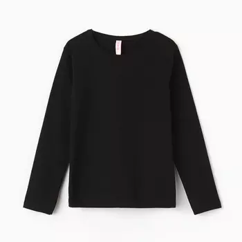 Лонгслив для девочки, цвет чёрный, рост 116 см