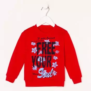 Лонгслив для девочки, цвет красный, рост 86-92 см