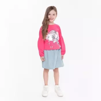 Лонгслив для девочки, цвет малиновый, рост 140 см