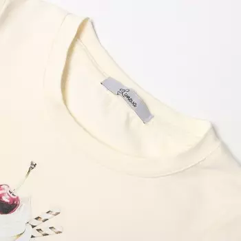 Лонгслив для девочки, цвет молочный, рост 128 см