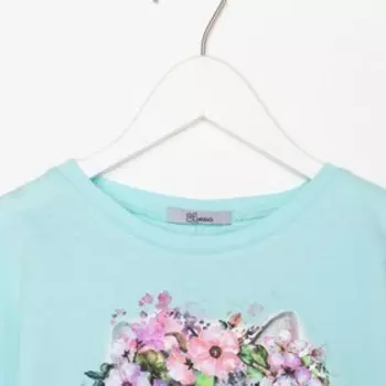 Лонгслив для девочки, цвет мятный, рост 116