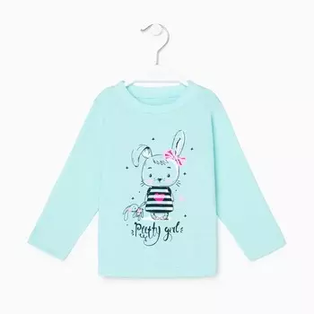 Лонгслив для девочки, цвет мятный, рост 74 см