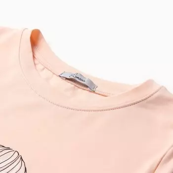 Лонгслив для девочки, цвет персик, рост 134 см