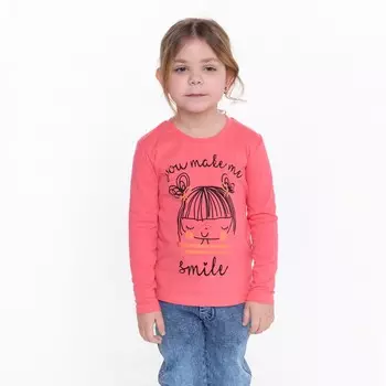 Лонгслив для девочки, цвет персиковый, рост 110