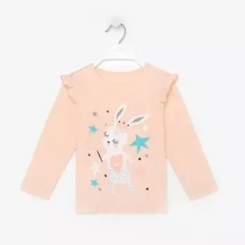 Лонгслив для девочки, цвет персиковый, рост 80 см
