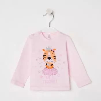 Лонгслив для девочки, цвет розовый, рост 74 см