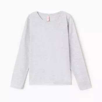 Лонгслив для девочки, цвет серый меланж, рост 140