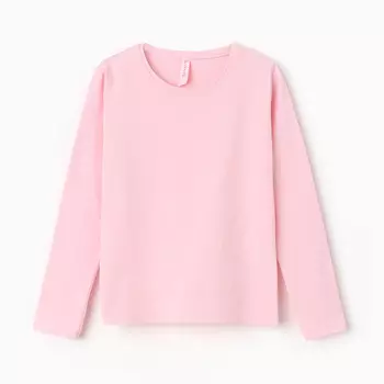 Лонгслив для девочки, цвет светло-розовый, рост 122 см