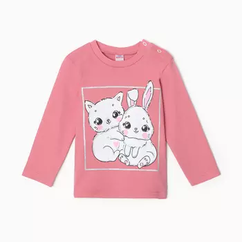 Лонгслив для девочки, цвет тёмно-розовый, рост 92 см