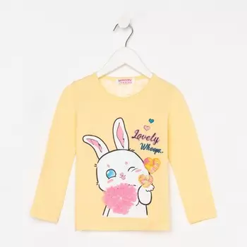 Лонгслив для девочки, цвет желтый, рост 80