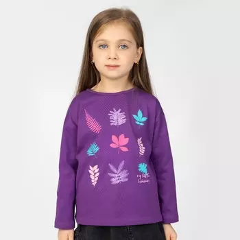 Лонгслив для девочки, рост 128 см, цвет фиолетовый