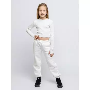 Лонгслив для девочки, рост 170 см, цвет молочный